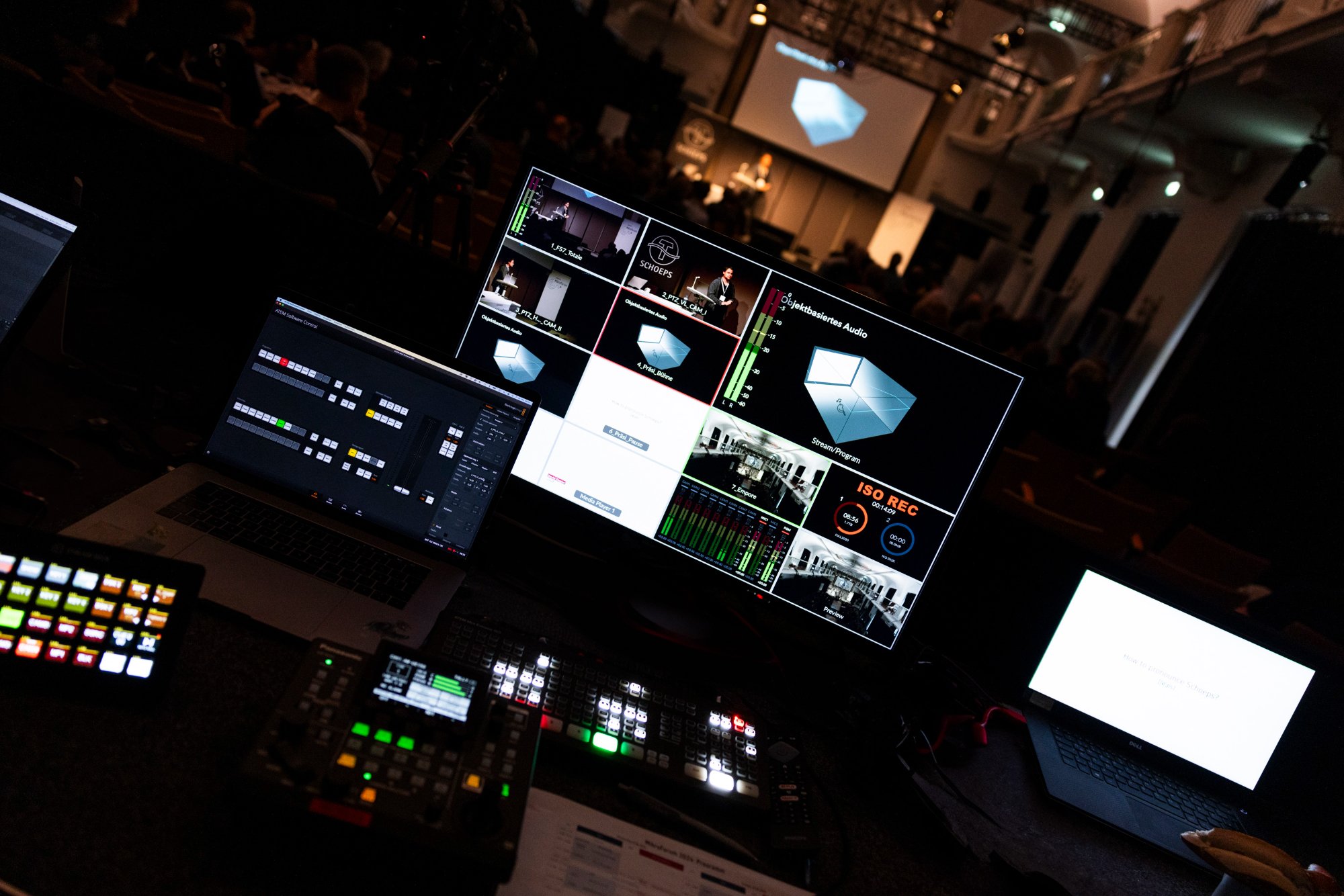 ATEM Regiepult mit 8-Kamera-Multiview, ISO REC, Stream Deck — Schoeps Mikrofonforum Karlsruhe