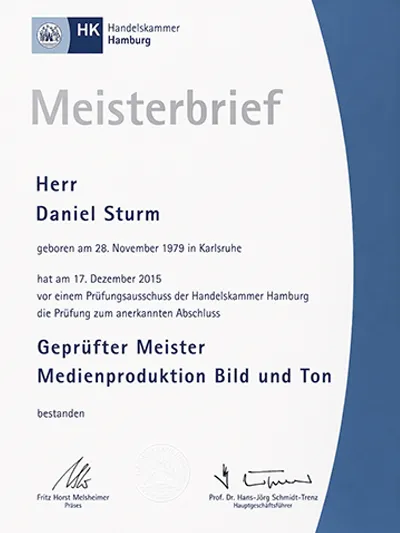 Meisterbrief Medienproduktion Bild und Ton